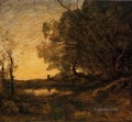 Noche Torre Distante plein air Romanticismo Jean Baptiste Camille Corot
